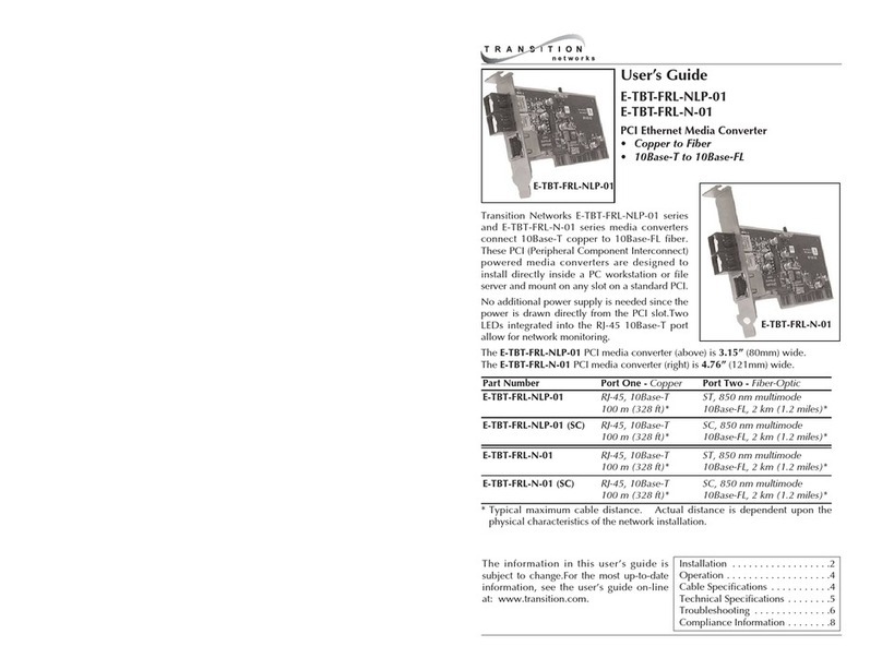 Transition Networks E-TBT-FRL-N-01(SC) user guide Transition Networks E-TBT-FRL-N-01(SC) user guide