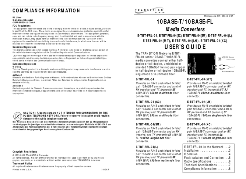 Transition Networks E-TBT-FRL-04(L) User manual