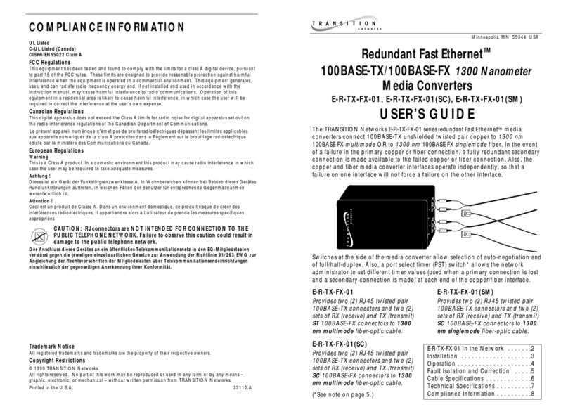 Transition Networks E-R-TX-FX-01(SC) User manual