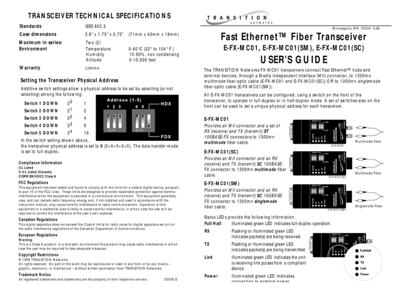Transition Networks E-FX-MC01 User manual