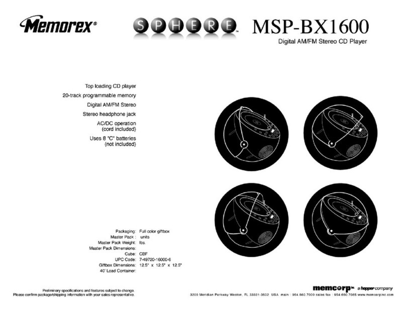 Memorex Sphere MSP-BX1600 User manual