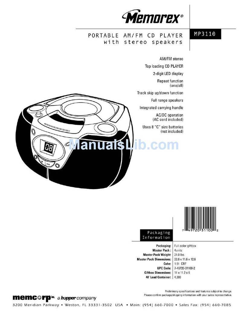 Memorex MP3110 Owner's manual Memorex MP3110 Owner's manual