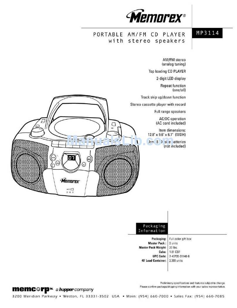 Memorex MP-3114 User manual