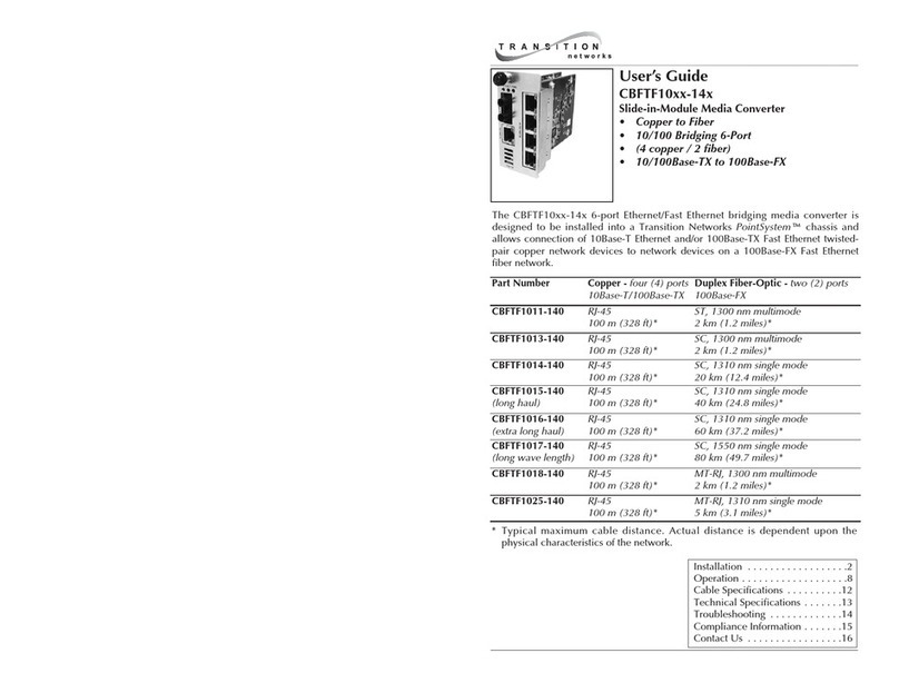 Transition Networks CBFTF1011-140 user guide