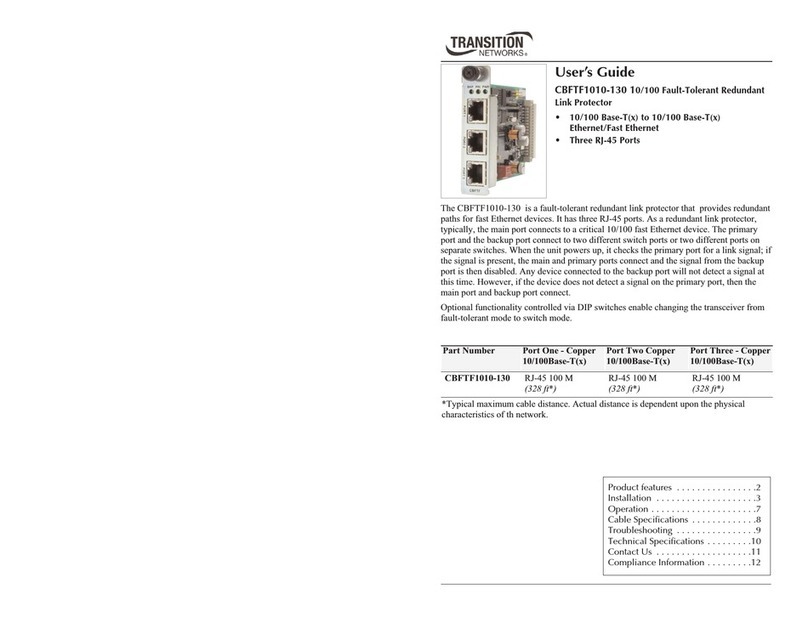 Transition Networks CBFTF1010-130 user guide