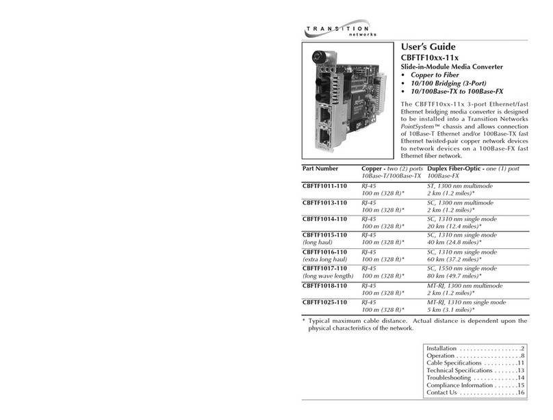 Transition Networks CBFTF1011-110 User manual
