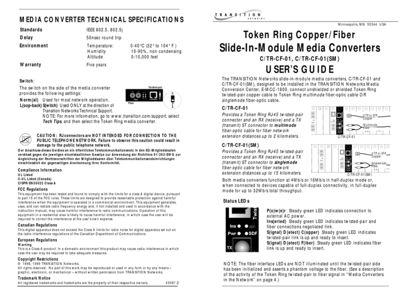 Transition Networks C/TR-CF-01(SM) User manual