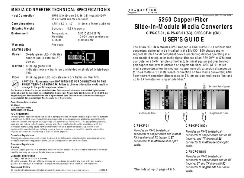 Transition Networks C/PS-CF-01(SC) User manual