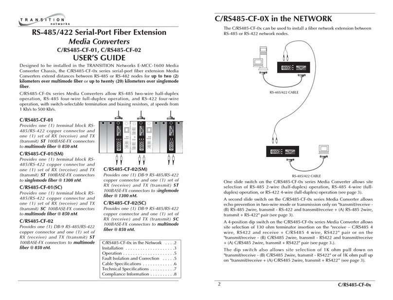 Transition Networks C/RS485-CF-01(SC) user guide Transition Networks C/RS485-CF-01(SC) user guide