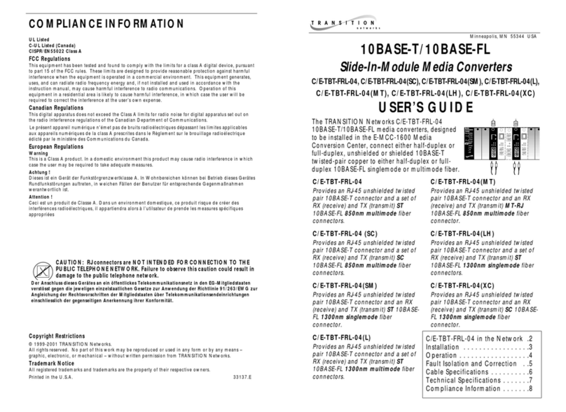 Transition Networks C/E-TBT-FRL-04(L) User manual
