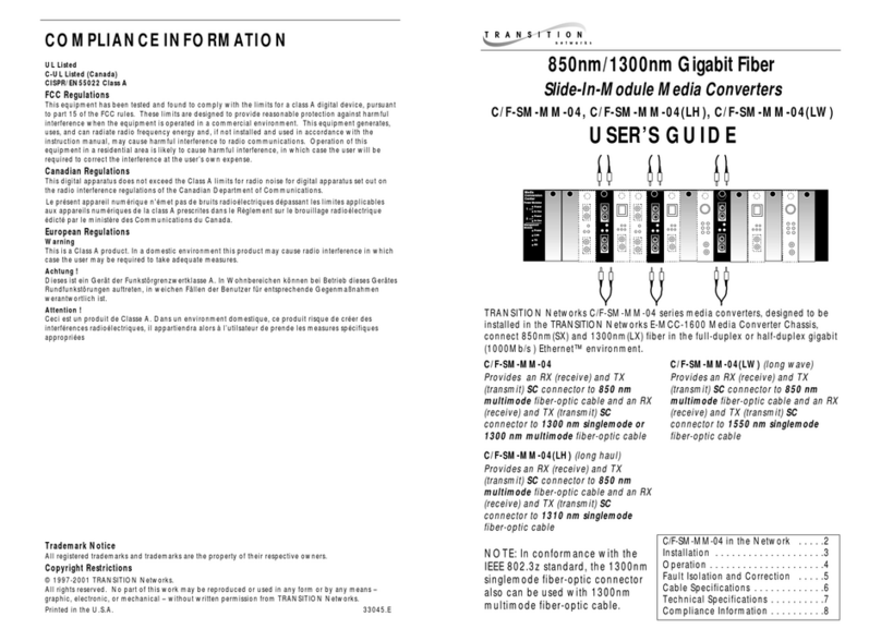 Transition Networks C/F-SM-MM-04(LH) User manual