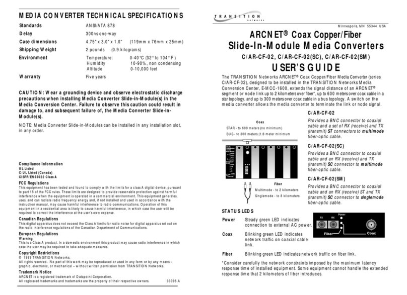Transition Networks ARCNET C/AR-CF-02(SC) user guide