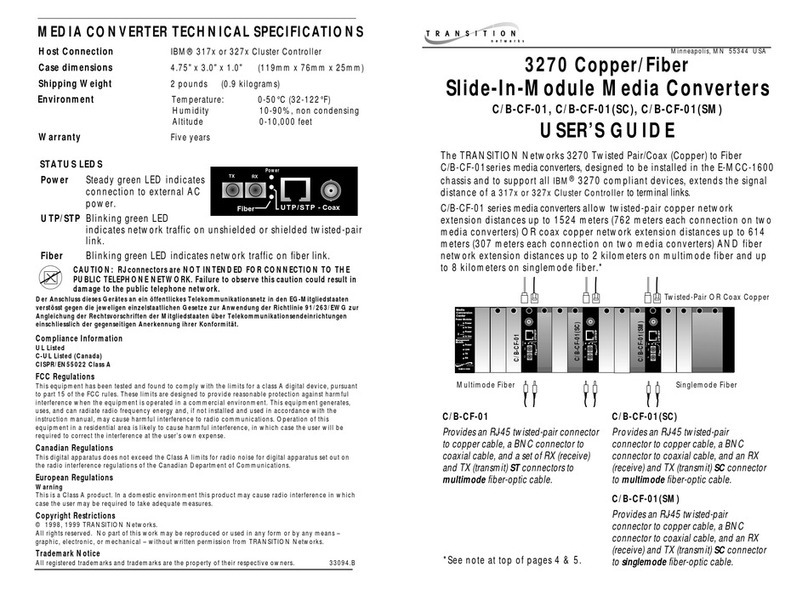 Transition Networks C/B-CF-01(SC) User manual