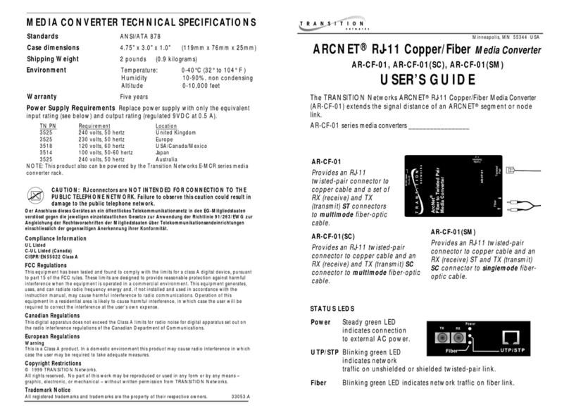 Transition Networks ARCNET AR-CF-01(SC) User manual