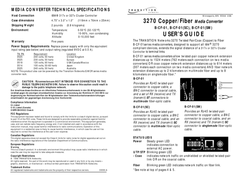 Transition Networks B-CF-01(SC) user guide