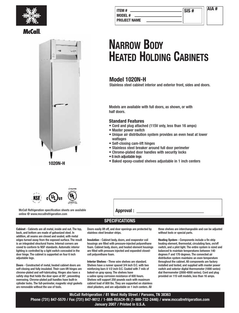 McCall 1020N-H Specifications