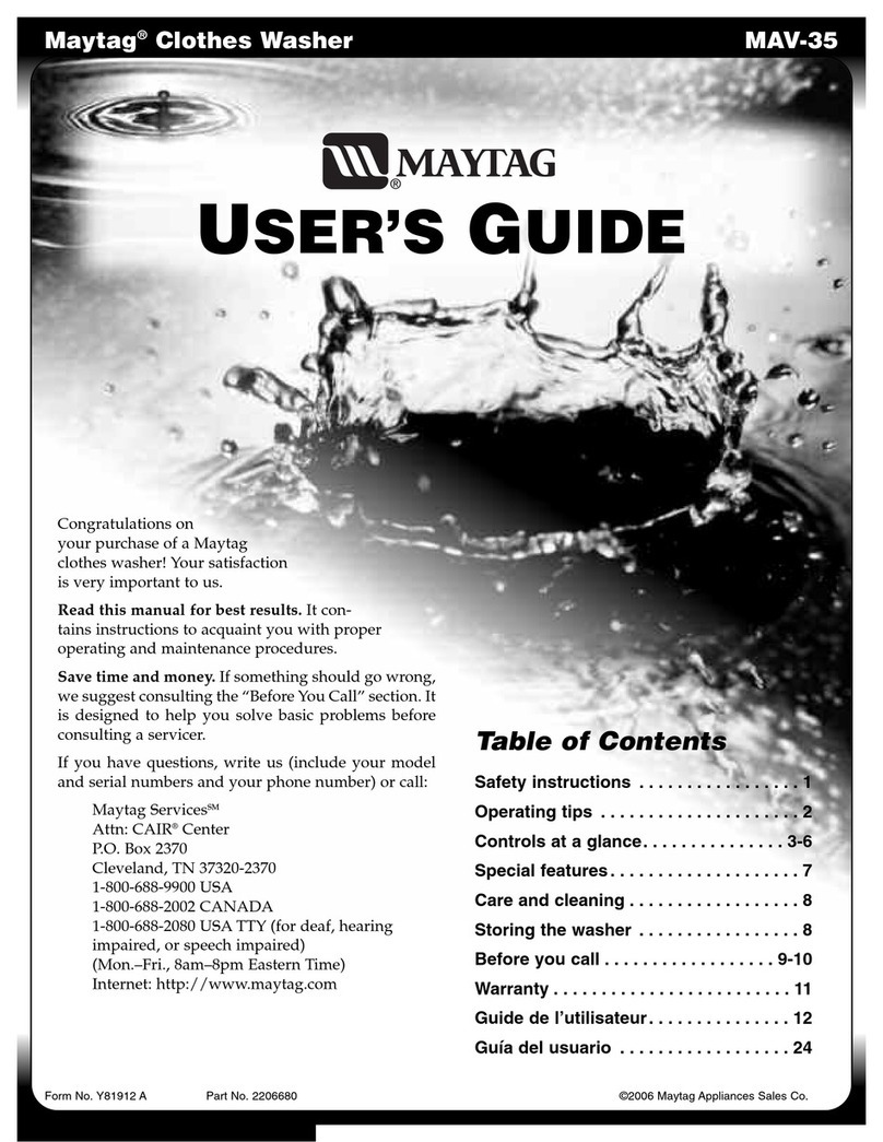 Maytag Atlantis MAV8551AWW User manual