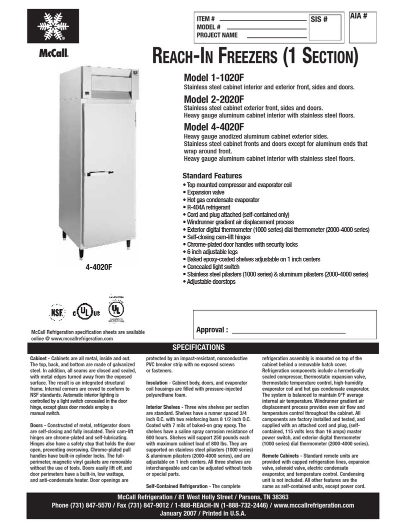 McCall 1-1020F Specifications