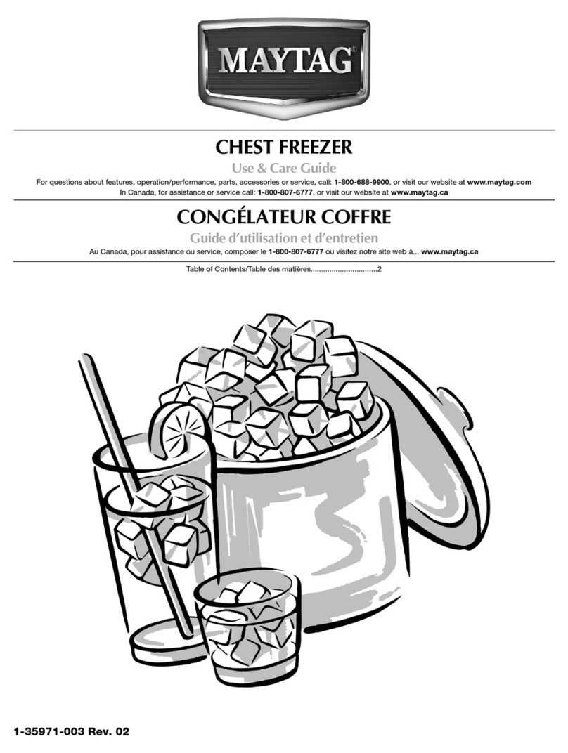Maytag MQC1557BEW - Chest Freezer Use and care guide