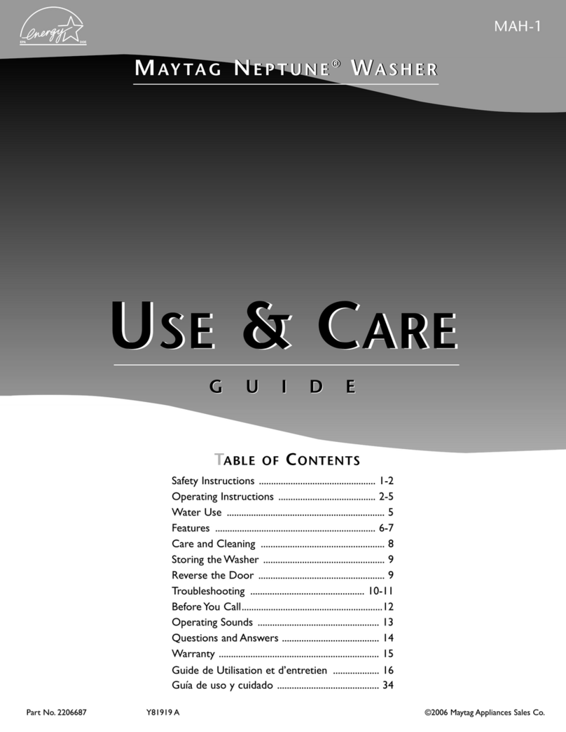 Maytag Neptune MAH6500AWW Use and care guide