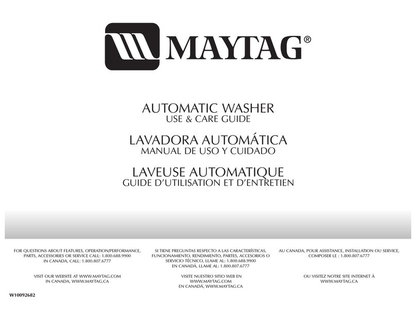 Maytag MTW5900TW - Centennial Washer User manual