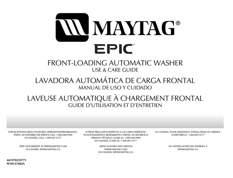 Maytag Epic MFW9800TQ Use and care guide Maytag Epic MFW9800TQ Use and care guide
