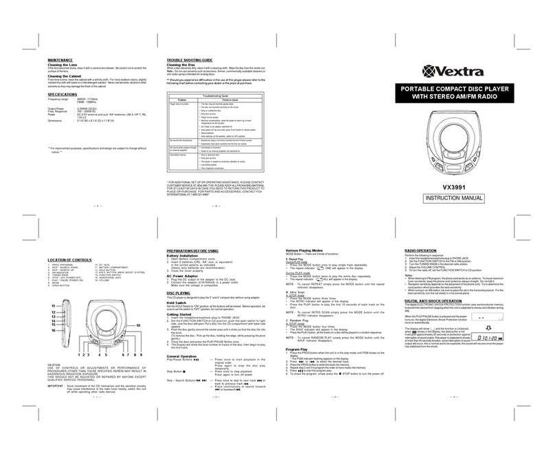 Vextra VX3991 instruction manual