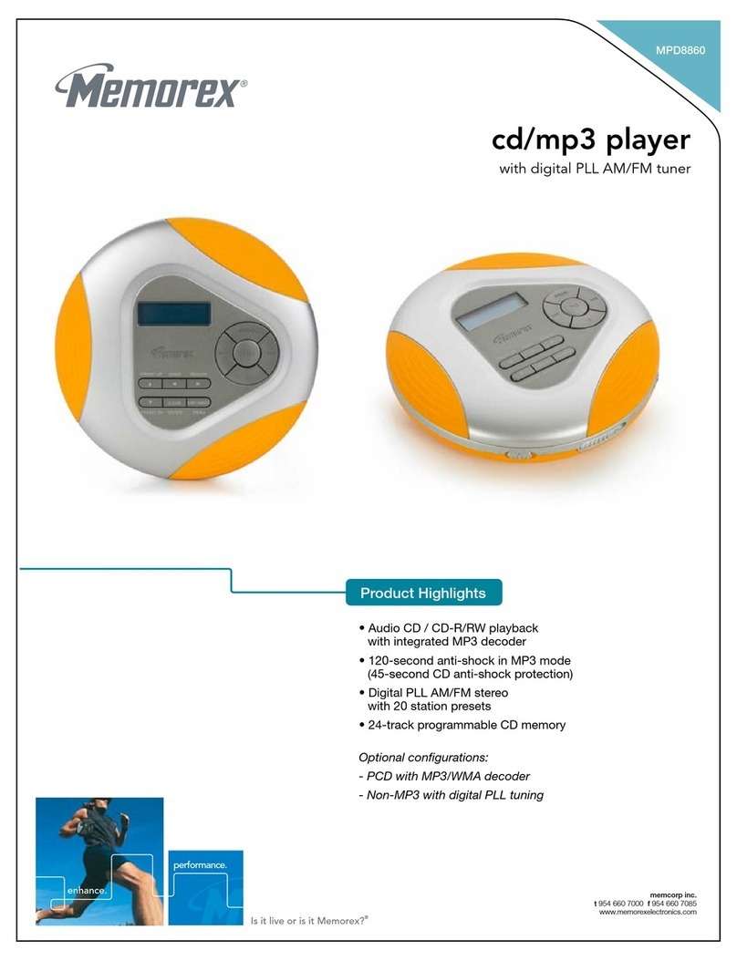 Memorex MPD8860 - CD / MP3 Player User manual