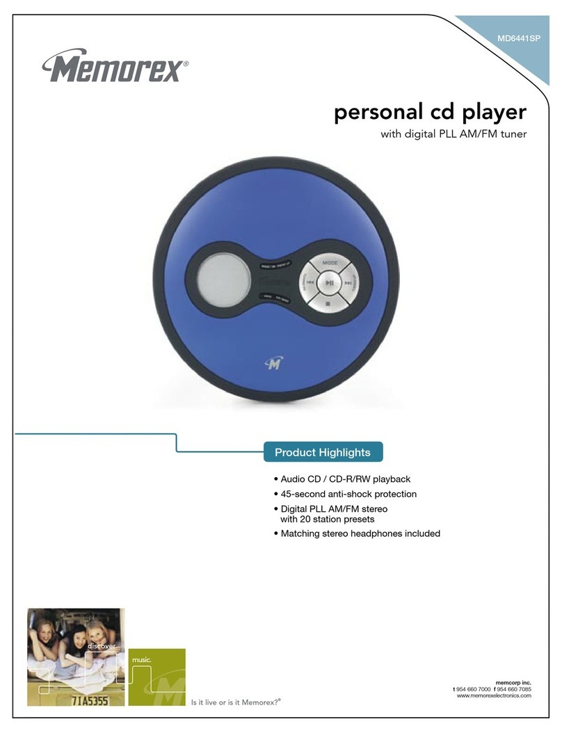 Memorex MD6441SP - MD CD Player Specifications