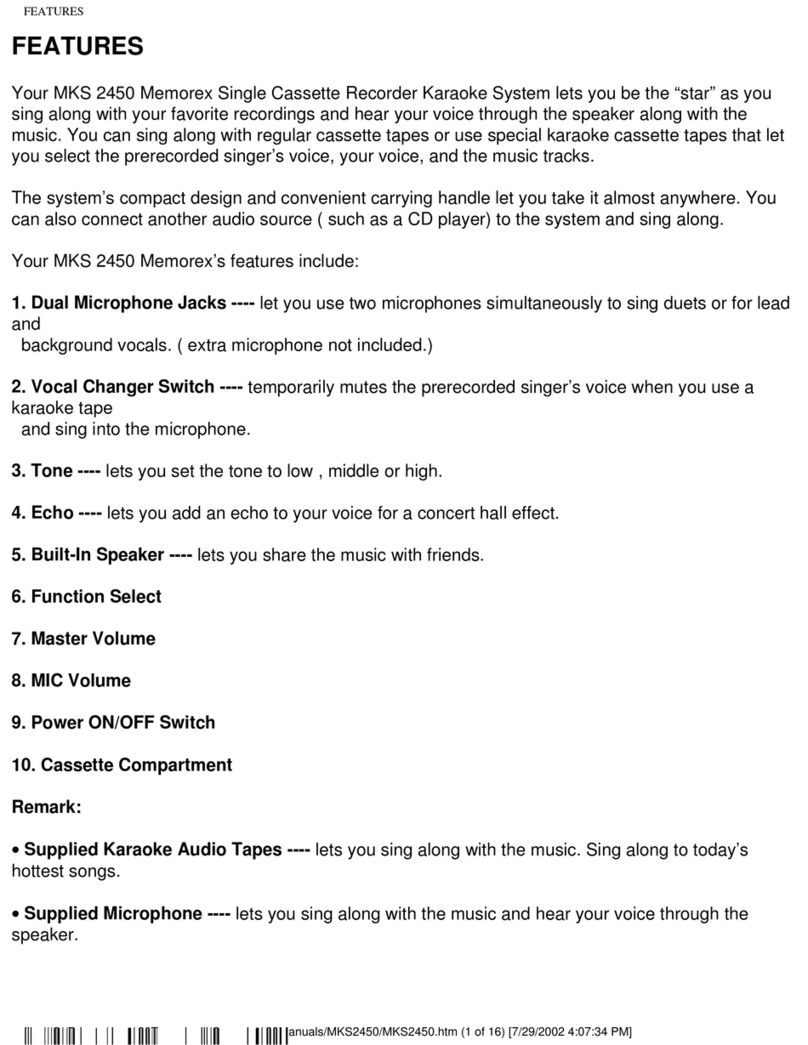 Memorex StarSinger MKS2450 User manual