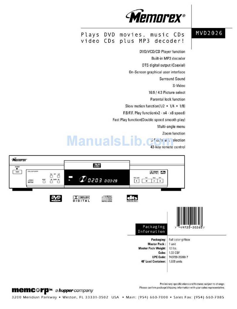 Memorex MVD-2026 User manual
