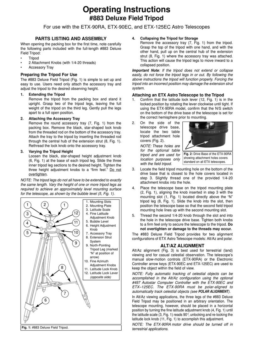 Meade Deluxe Field Tripod operating instructions