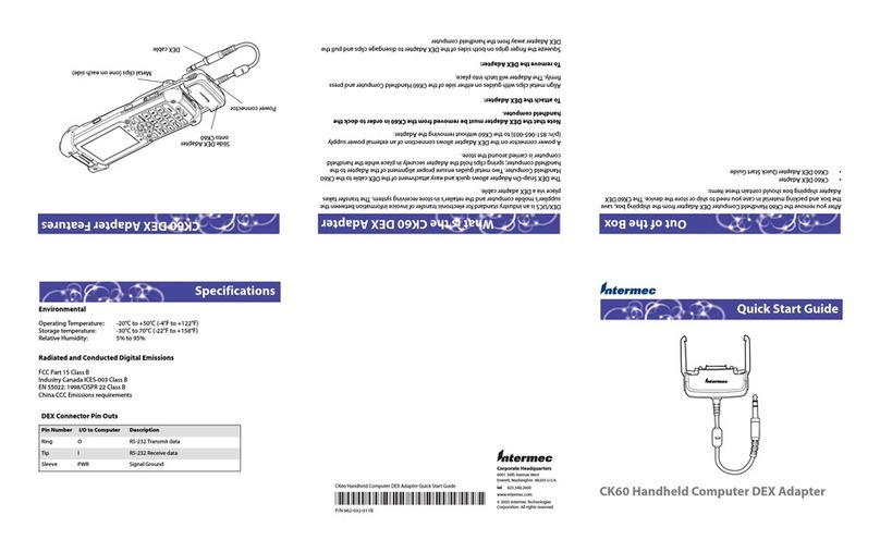 Intermec CK60 Ethernet Multidock User manual Intermec CK60 Ethernet Multidock User manual