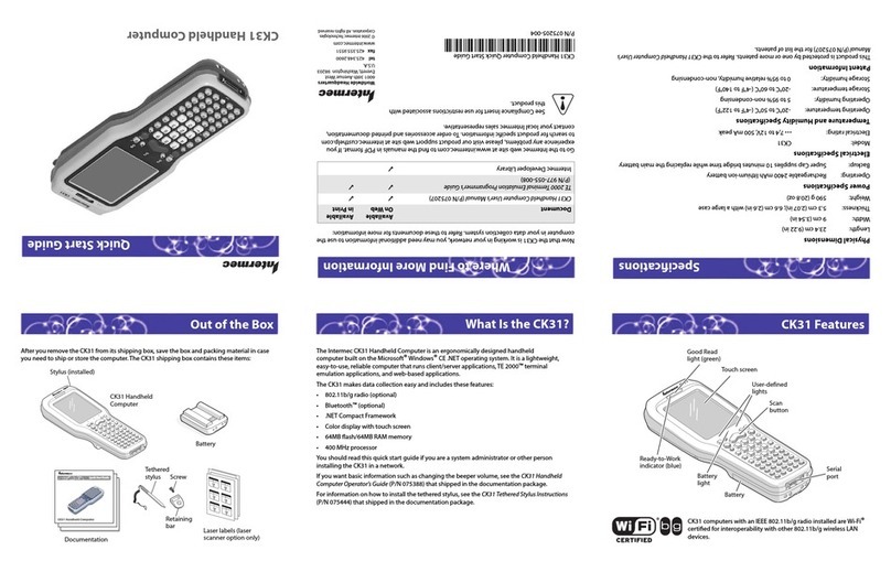 Intermec Oracle-Ready CK31 quick start guide