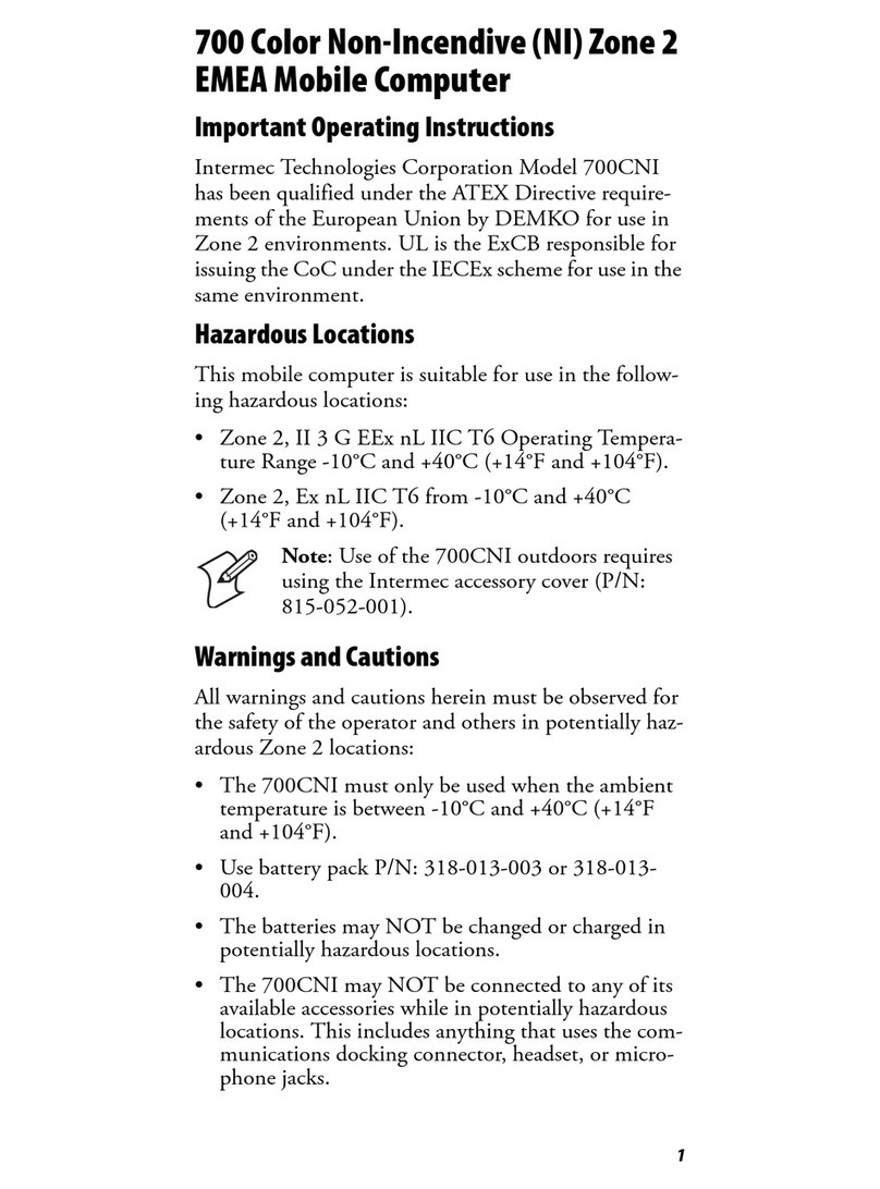 Intermec 700 Series 700CNI User manual