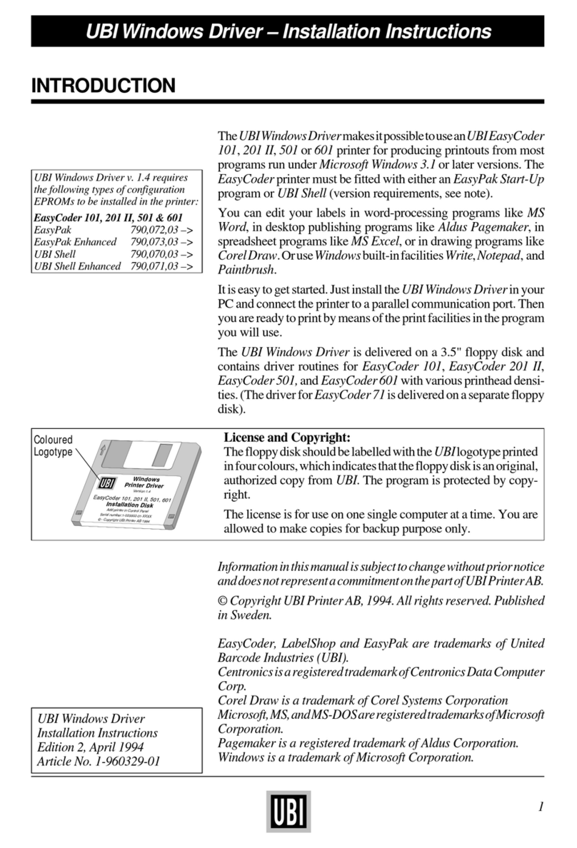 UBI EasyCoder 101 User manual
