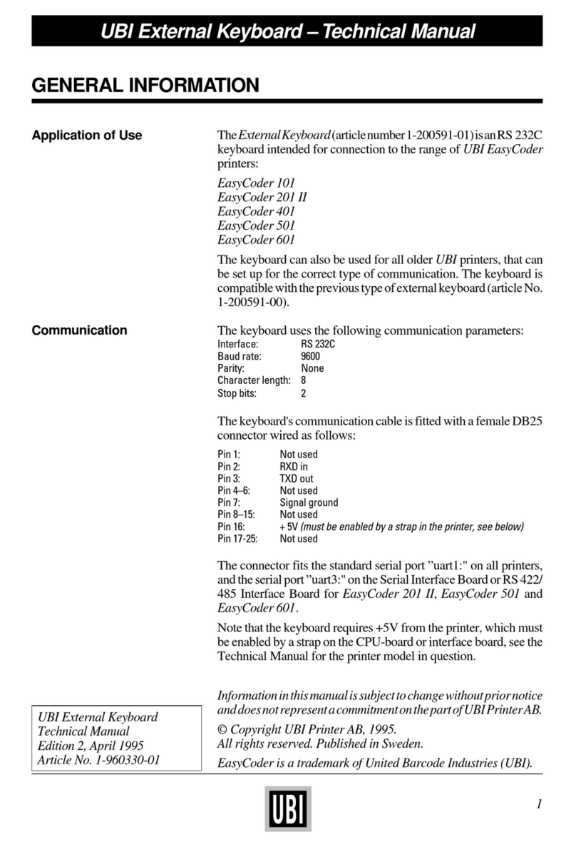 UBI EasyCoder 101 Technical manual