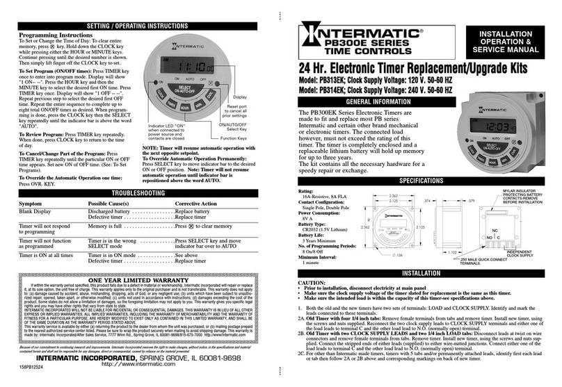 Intermatic PB313EK Service manual