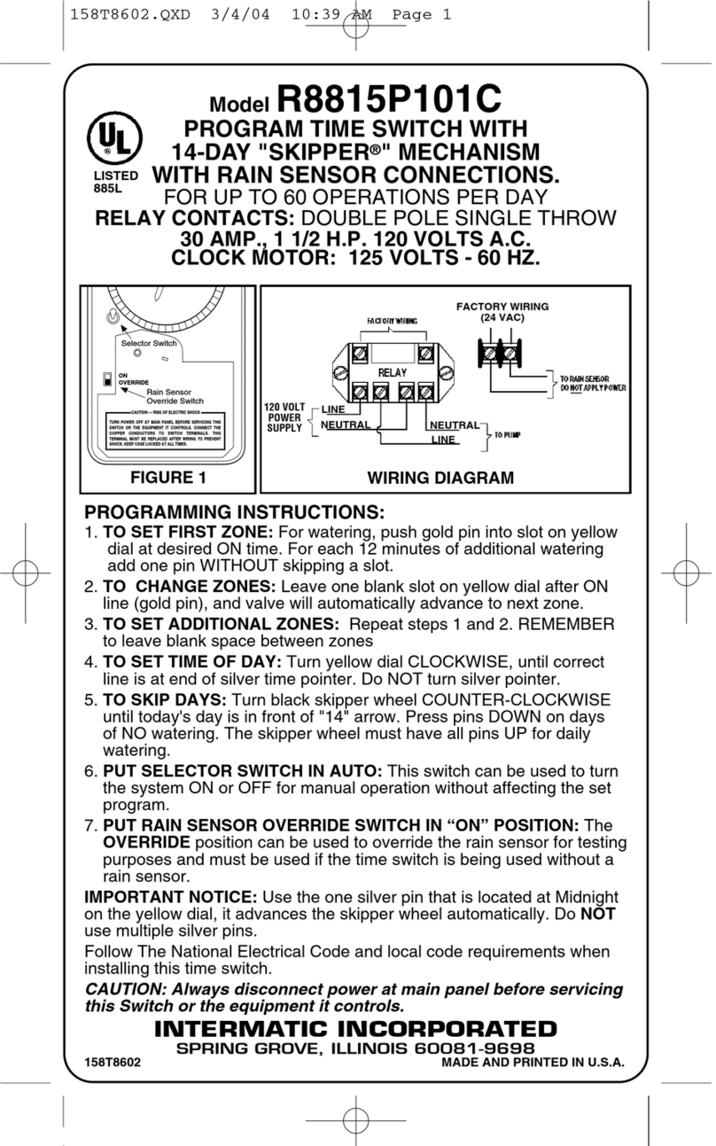 Intermatic R8815P101C supplementary guide Intermatic R8815P101C supplementary guide