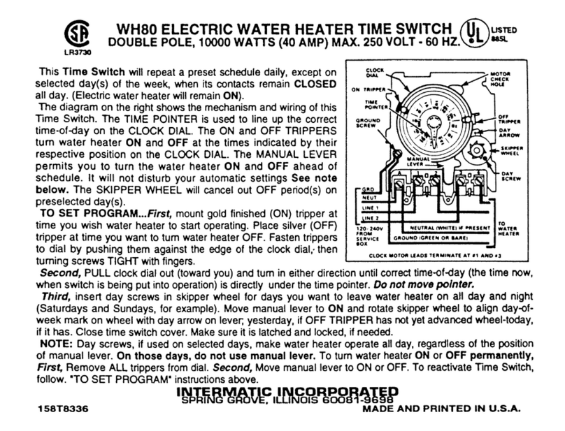 Intermatic WH80 User manual