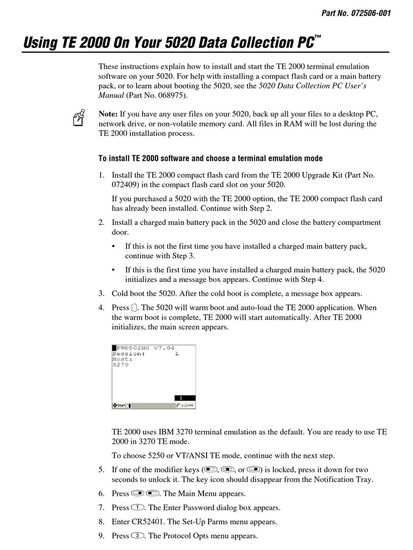 Intermec 5020 supplementary guide
