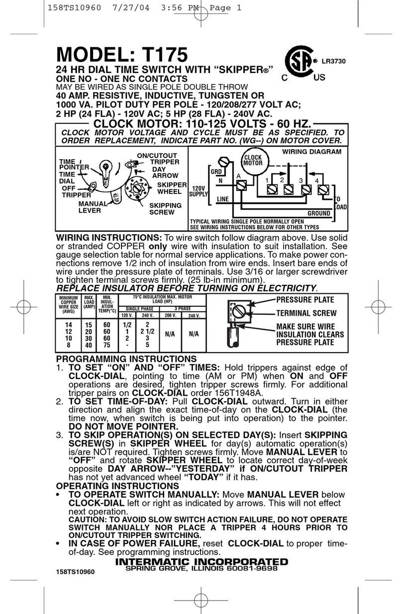 Intermatic T175 supplementary guide
