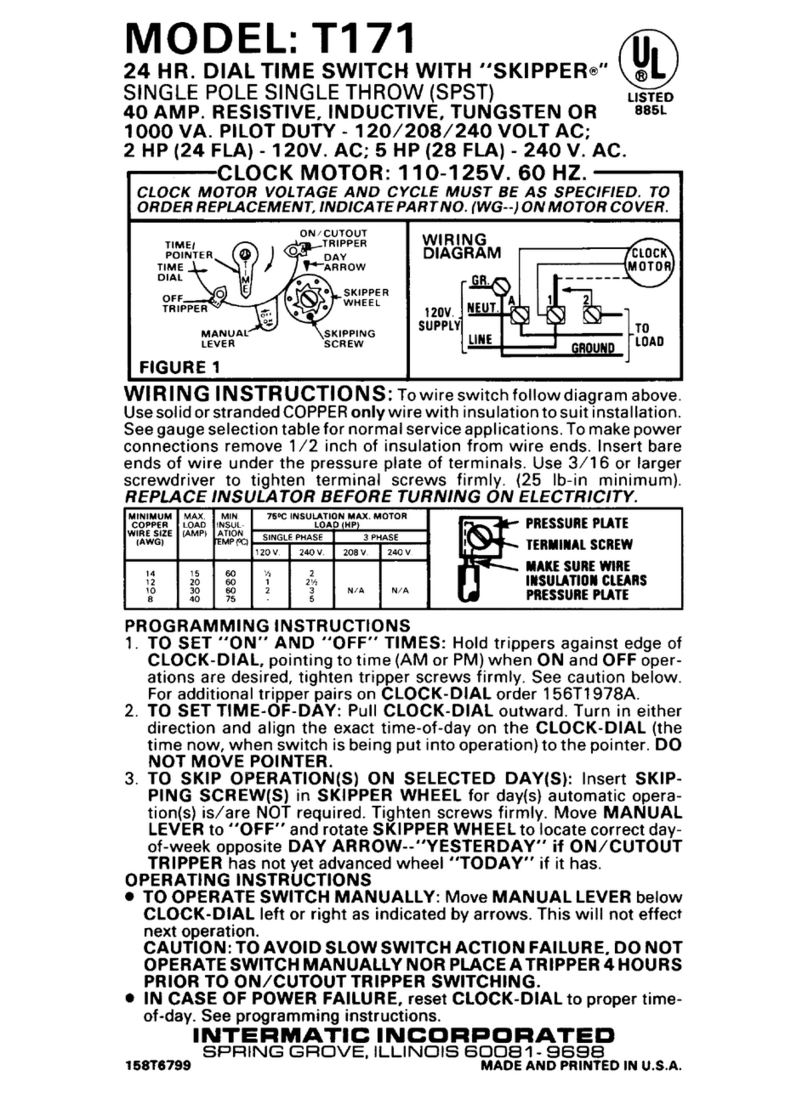 Intermatic T171 supplementary guide Intermatic T171 supplementary guide