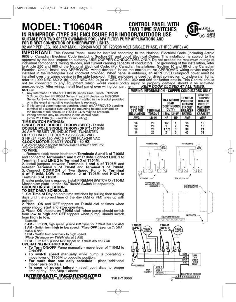 Intermatic T10604R operating instructions Intermatic T10604R operating instructions