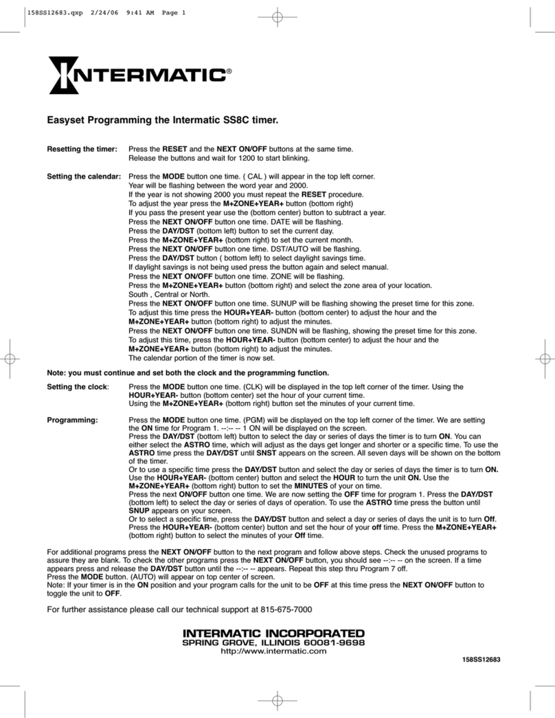 Intermatic SS8C Owner's manual Intermatic SS8C Owner's manual