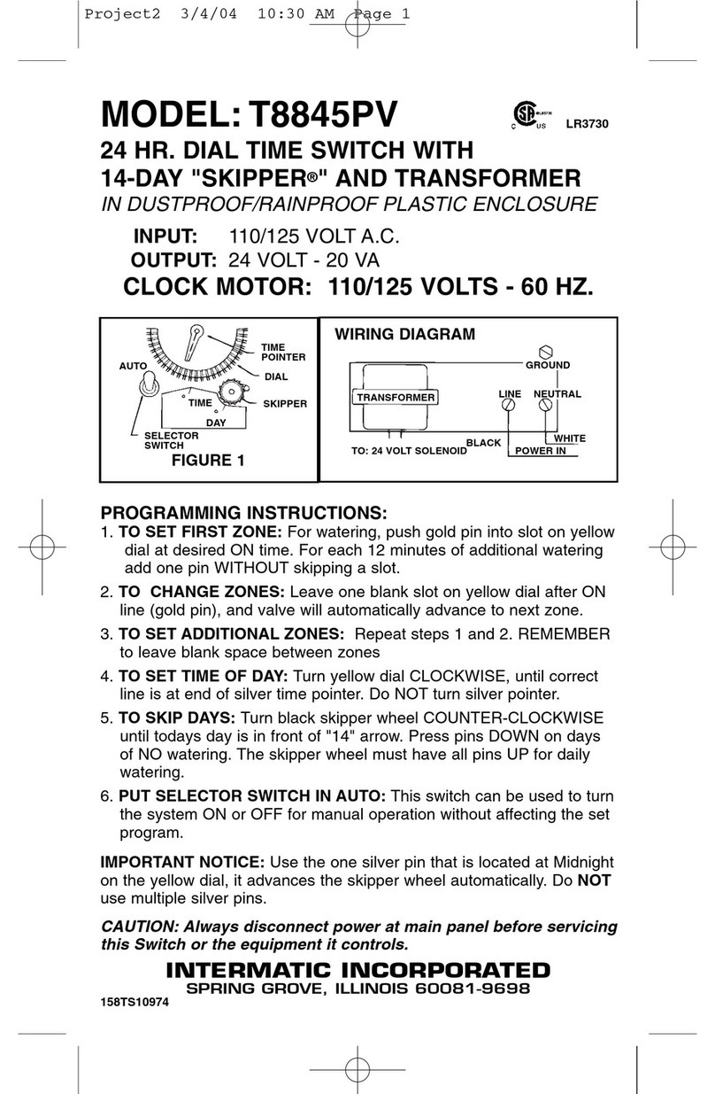 Intermatic T8845PV supplementary guide