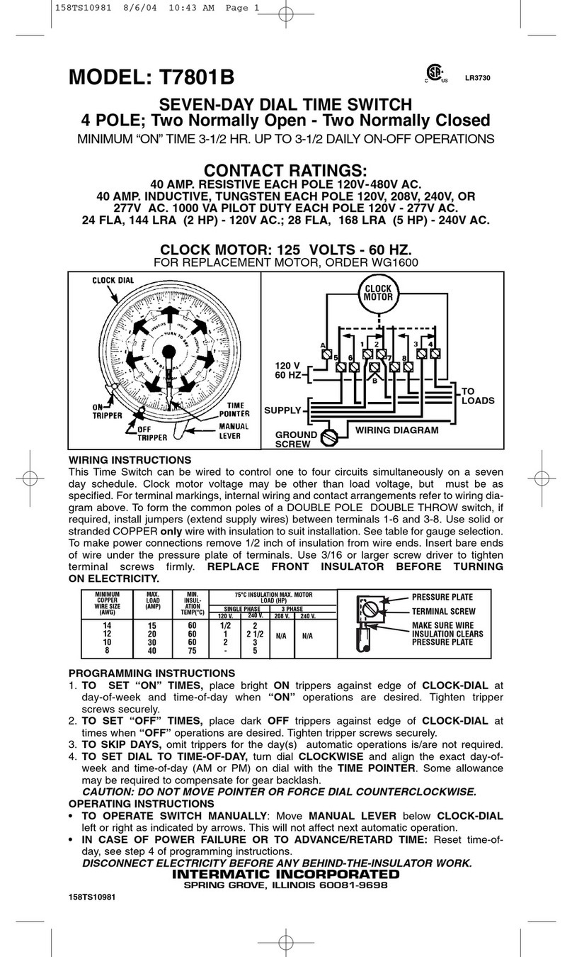 Intermatic T7801B supplementary guide