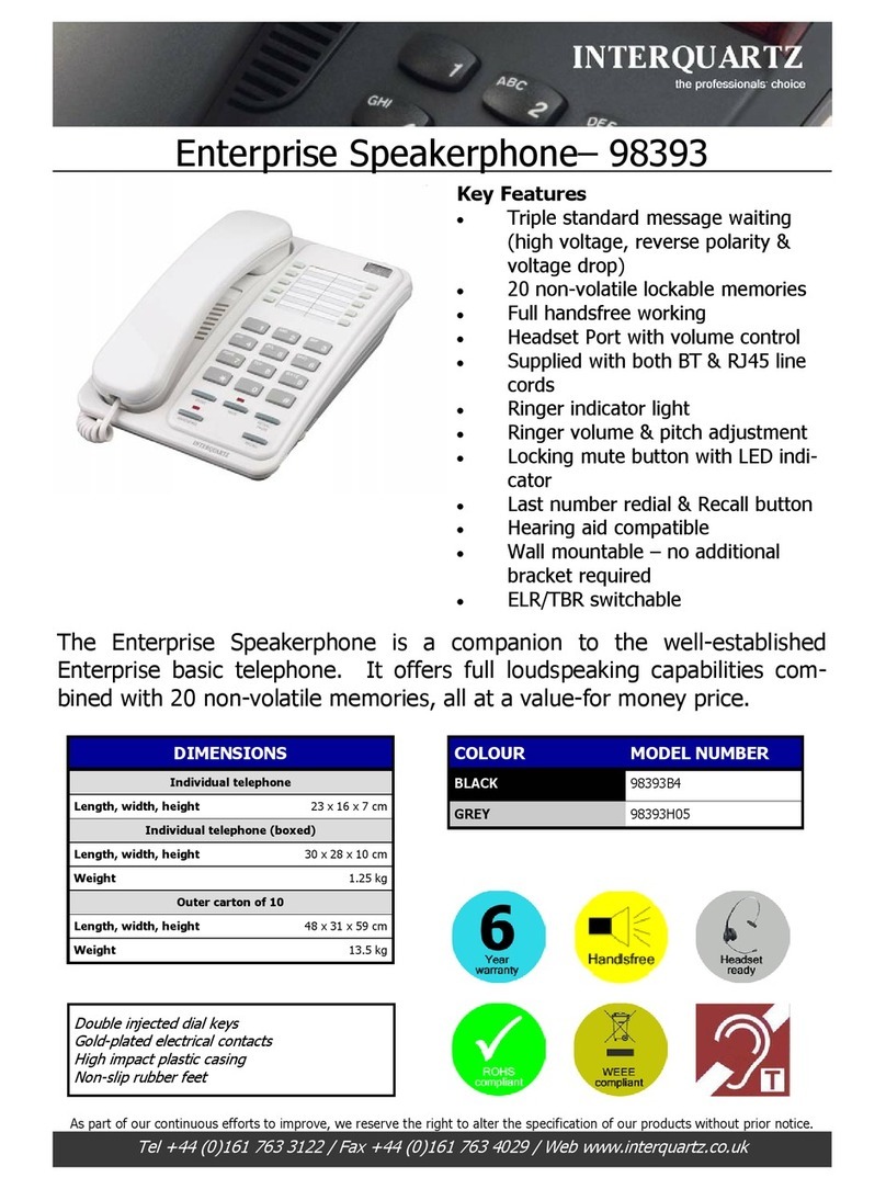 Interquartz Enterprise 98393 HS Specifications