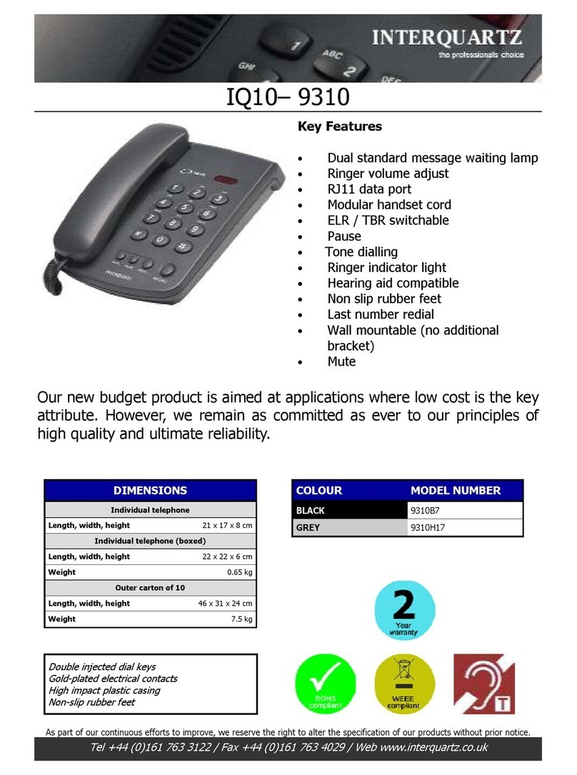 Interquartz 9310 Specifications