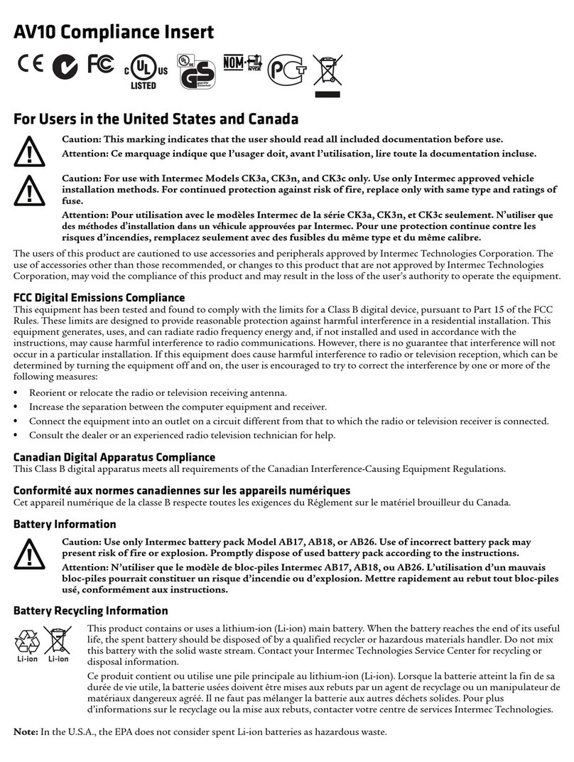 Intermec AV10 User manual